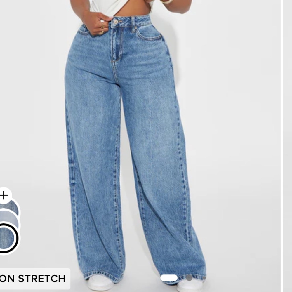 Wide Leg Baggy Jeans Medium Wash
